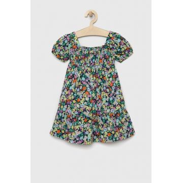 GAP rochie din bumbac pentru copii culoarea verde, mini, evazati