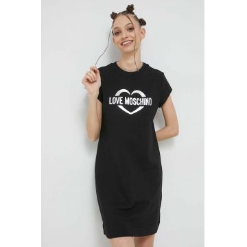 Love Moschino rochie culoarea negru, mini, drept