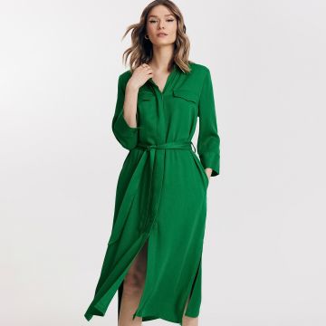 Reserved - Rochie din viscoză - Verde