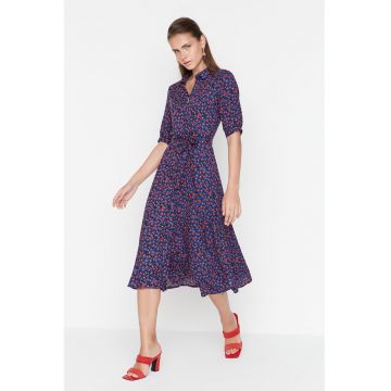 Rochie-camasa cu model si cordon in talie