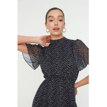 Rochie de sifon cu talie elastica