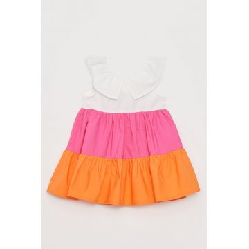 Rochie evazata cu design colorblock