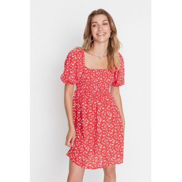 Rochie evazata cu model floral