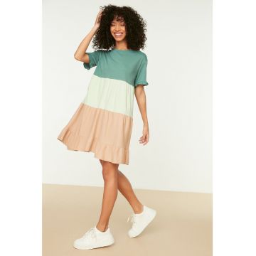 Rochie mini lejera cu model colorblock