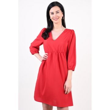 Rochie Vila Amalie V-Neck Barbados Cherry