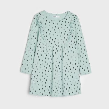 Sinsay - Rochie cu detalii cu volănașe - Verde