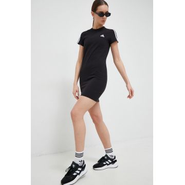 adidas rochie culoarea negru, mini, mulata