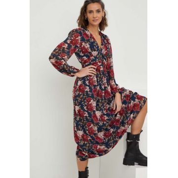 Answear Lab rochie culoarea albastru marin, midi, evazati