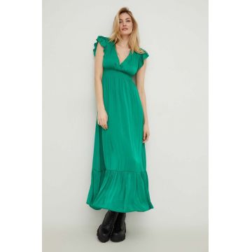Answear Lab rochie culoarea verde, maxi, evazati