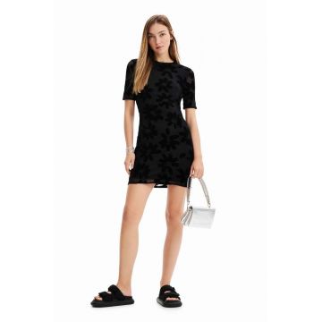 Desigual rochie culoarea negru, mini, mulata