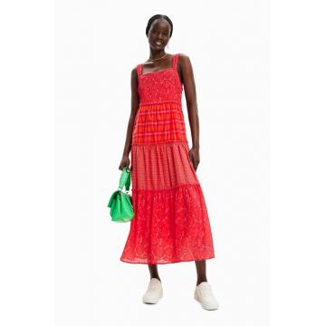 Desigual rochie culoarea rosu, midi, evazati