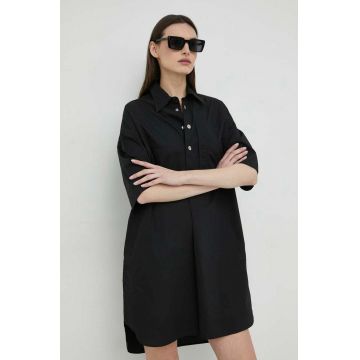 G-Star Raw rochie din bumbac culoarea negru, mini, oversize