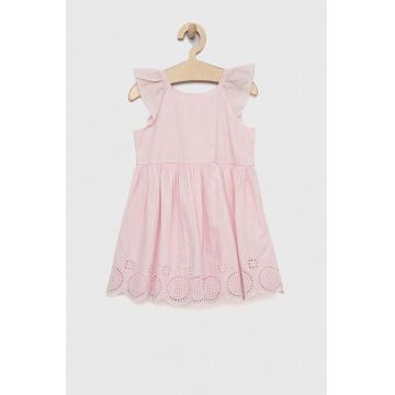 GAP rochie din bumbac pentru copii culoarea roz, mini, evazati