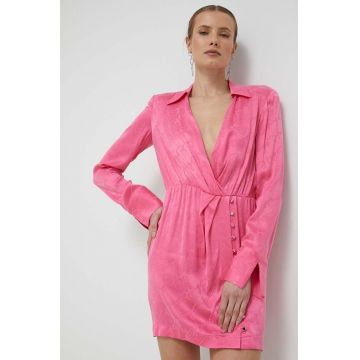 HUGO rochie culoarea roz, mini, mulata