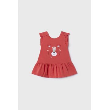 Mayoral Newborn rochie bebe culoarea rosu, mini, evazati