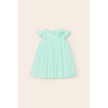 Mayoral rochie bebe culoarea turcoaz, mini, evazati