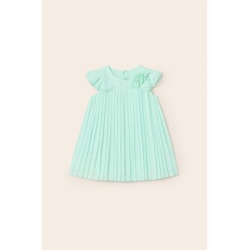 Mayoral rochie bebe culoarea turcoaz, mini, evazati