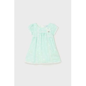 Mayoral rochie bebe culoarea turcoaz, mini, evazati