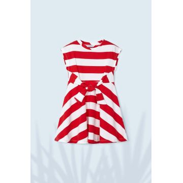 Mayoral rochie din bumbac pentru copii culoarea rosu, mini, evazati
