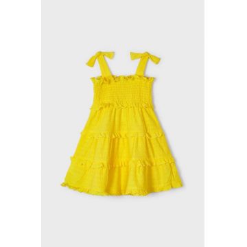 Mayoral rochie fete culoarea galben, mini, drept