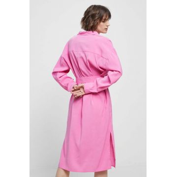 Medicine rochie culoarea roz, midi, oversize