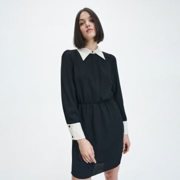 Reserved - Rochie cu guler - Negru