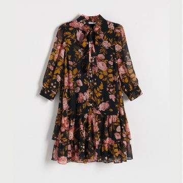 Reserved - Rochie mini cu guler înalt - Negru Reserved - Rochie mini cu guler înalt - Negru