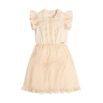 Rochie cu buline si aspect plisat