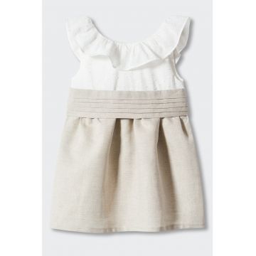 Rochie din amestec de in cu volane Abril