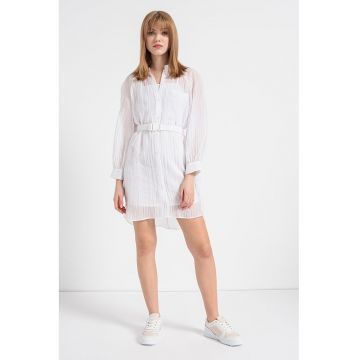 Rochie evazata cu strat exterior transparent