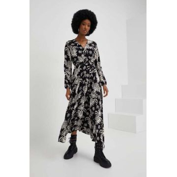 Answear Lab rochie culoarea negru, maxi, evazati