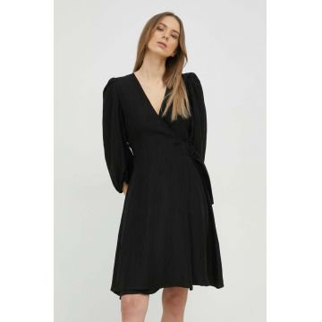 Bruuns Bazaar rochie Cyclamen Leja culoarea negru, mini, evazati