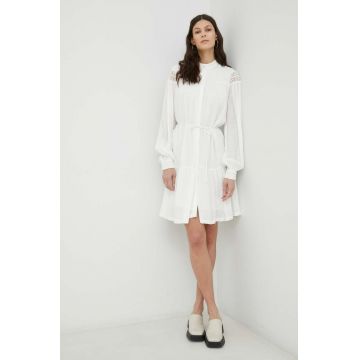 Bruuns Bazaar rochie Viola Leora culoarea alb, mini, oversize