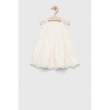 GAP rochie din bumbac pentru copii culoarea alb, mini, evazati
