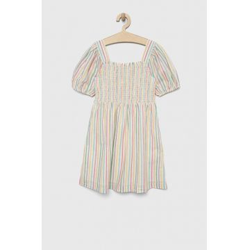 GAP rochie din bumbac pentru copii culoarea alb, mini, evazati