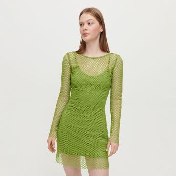 House - Rochie cu mânecă lungă - Verde