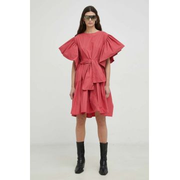 MMC STUDIO rochie culoarea roz, mini, evazati