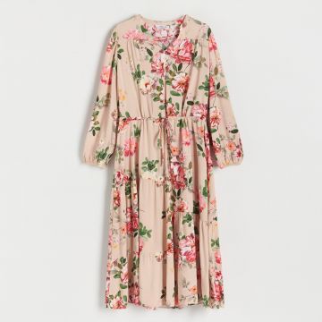 Reserved - Rochie din viscoză - Bej