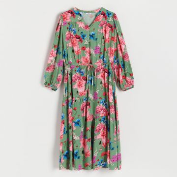 Reserved - Rochie din viscoză - Verde
