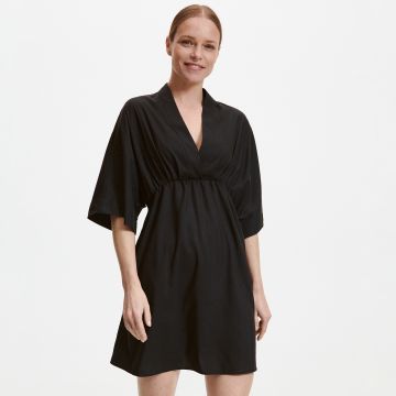 Reserved - Rochie kimono mini - Negru