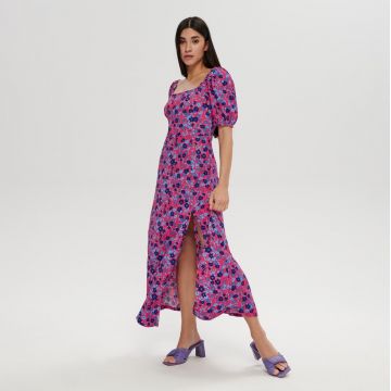 Sinsay - Rochie maxi cu imprimeu floral - Albastru