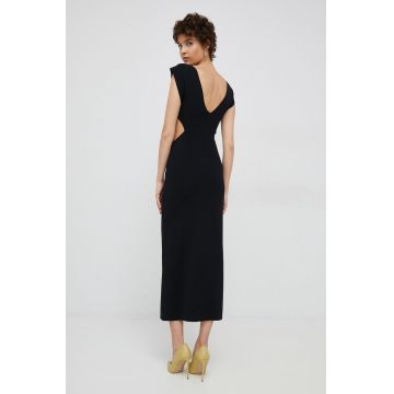 Sisley rochie culoarea negru, maxi, mulata