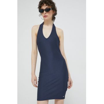 Tommy Jeans rochie culoarea albastru marin, mini, mulata