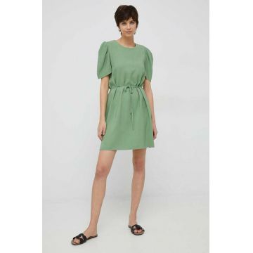 United Colors of Benetton rochie culoarea verde, mini, drept