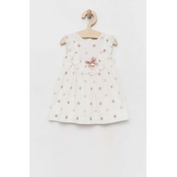 Birba&Trybeyond rochie din bumbac pentru bebeluși culoarea alb, mini, evazati