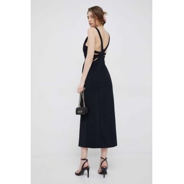 Emporio Armani rochie culoarea negru, midi, drept