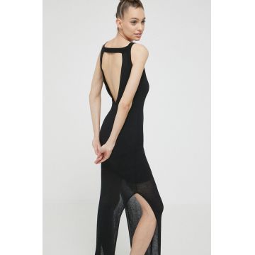 HUGO rochie culoarea negru, maxi, mulata