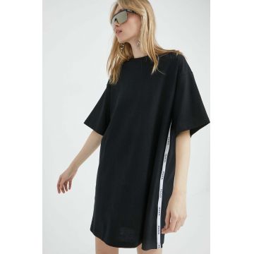 HUGO rochie din bumbac culoarea negru, mini, oversize