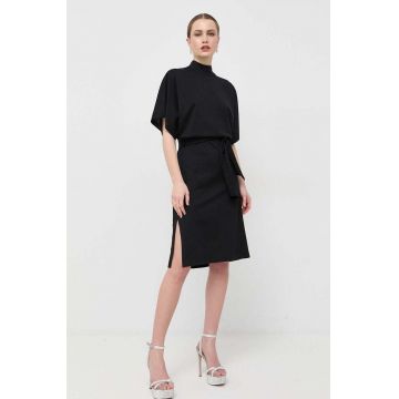 Karl Lagerfeld rochie din bumbac culoarea negru, mini, oversize