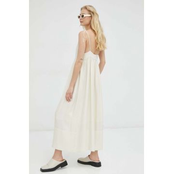 Lovechild rochie culoarea bej, maxi, evazati